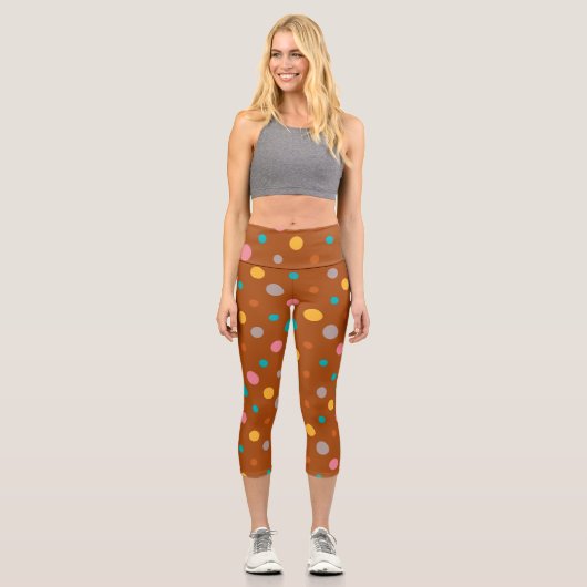 Leggings Capri Points d'aquarelle multicolores 7 (Recto)