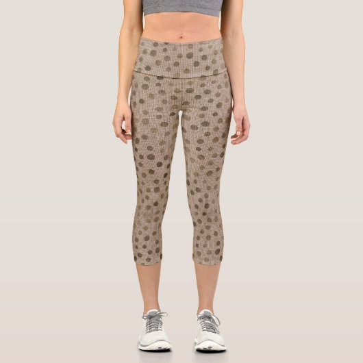 Leggings Capri points de lin rustique moderne tribu de mariée cap (Recto)
