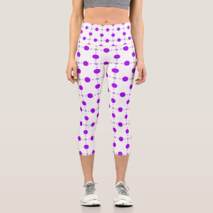 Leggings Capri Points de polka violets, motif à pois, points, poi