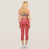 Leggings Capri Points Décoratifs en Rose et Gris (Verso)