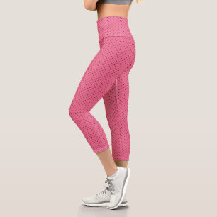 Leggings Capri Points Noirs Sur Rose