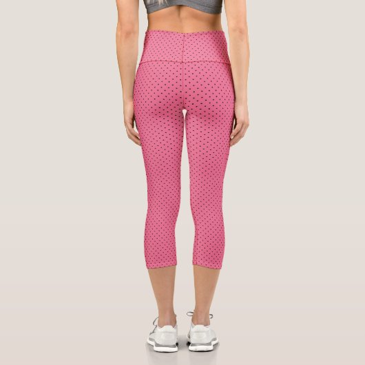 Leggings Capri Points Noirs Sur Rose (Verso)