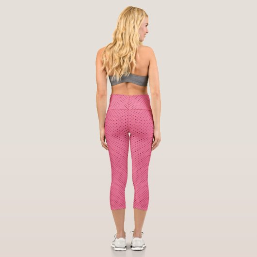 Leggings Capri Points Noirs Sur Rose (Verso)