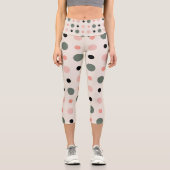 Leggings Capri points rose vert et noir (Recto)