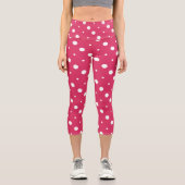 Leggings Capri points roses et blancs (Recto)