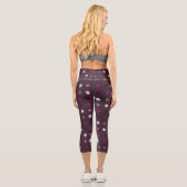 Leggings Capri Points roses et violets (Verso)