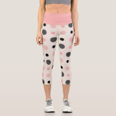 Leggings Capri Points roses, gris et noirs (Recto)