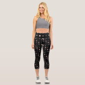 Leggings Capri Points roses, gris et noirs (Recto)