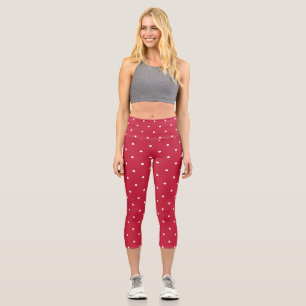 Leggings Capri points rouges et blancs