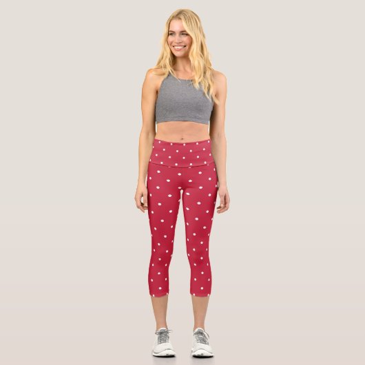 Leggings Capri points rouges et blancs (Recto)