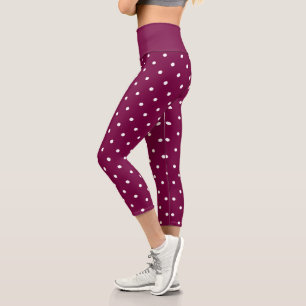 Leggings Capri Points violets et blancs Claret