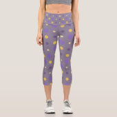 Leggings Capri Points violets et jaunes (Recto)