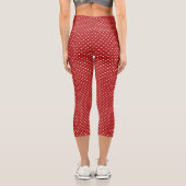 Leggings Capri Pois à coutures rouge et blanc (Verso)