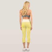 Leggings Capri Pois blancs sur Maize Arrière - plan jaune (Verso)