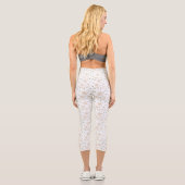 Leggings Capri Pois et marguerites 2 - Blanc, Sable et Palm Green (Verso)