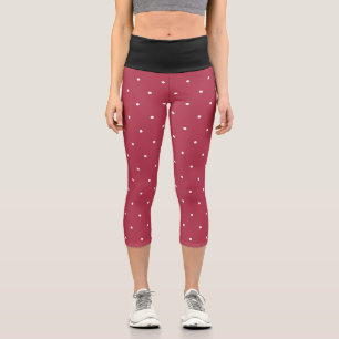 Leggings Capri Pois géométriques blancs noirs et Roses