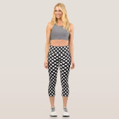 Leggings Capri Pois noirs et blancs, Motif Polka (Recto)