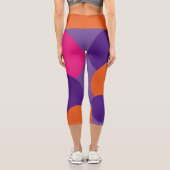 Leggings Capri Pois orange, violet et rose chaud (Verso)