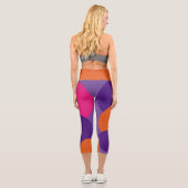 Leggings Capri Pois orange, violet et rose chaud (Verso)