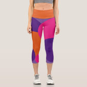 Leggings Capri Pois orange, violet et rose chaud (Recto)