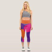 Leggings Capri Pois orange, violet et rose chaud (Recto)