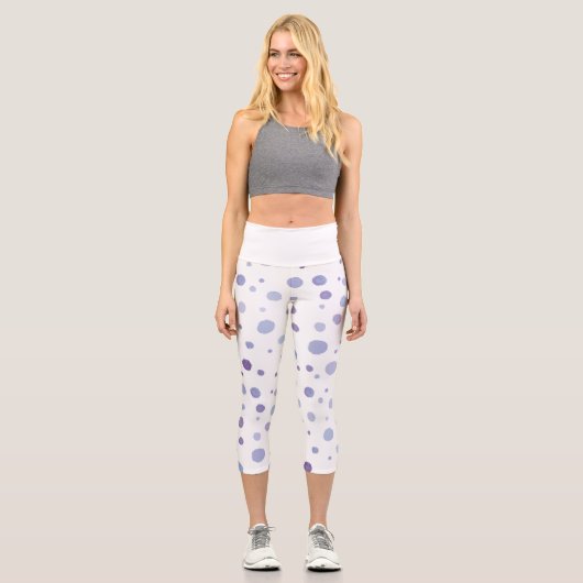 Leggings Capri pois peint à la main (Recto)