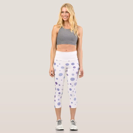 Leggings Capri pois peints à la main (Recto)