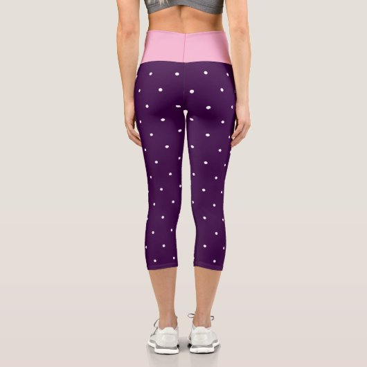 Leggings Capri Pois rose et blanc (Verso)