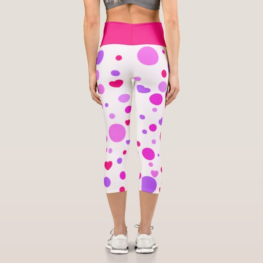 Leggings Capri Pois Rose Et Violet (Verso)