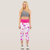 Leggings Capri Pois Rose Et Violet (Recto)