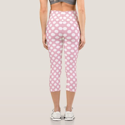 Leggings Capri Pois roses, Motif Pointe Polka, Points, Pointe (Verso)