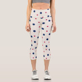 Leggings Capri Pois rouge et bleu (Recto)