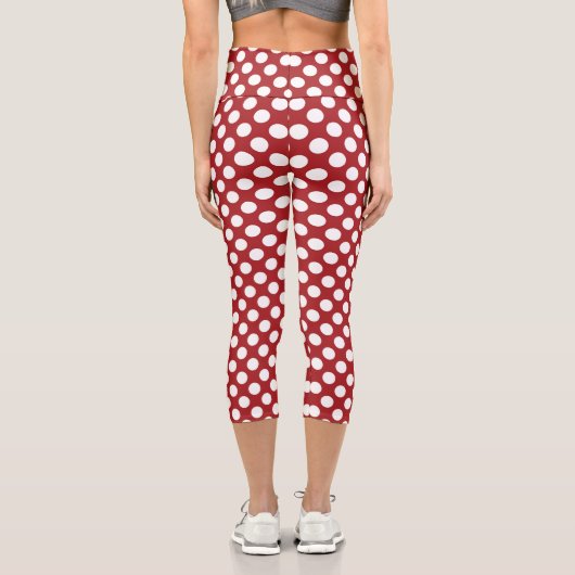 Leggings Capri Pois rouges, Motif à points polka, points, pointil (Verso)