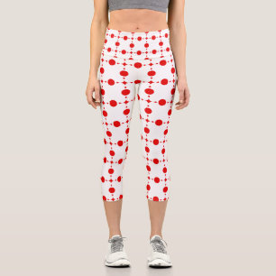 Leggings Capri Pois rouges, Motif à points polka, points, pointil