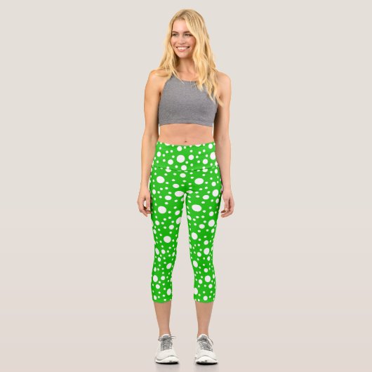 Leggings Capri Pois verts (Recto)