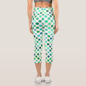 Leggings Capri Pois verts et bleus Motif sans couture (Verso)