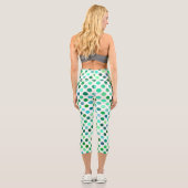 Leggings Capri Pois verts et bleus Motif sans couture (Verso)