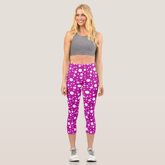 Leggings Capri Pois violets (Recto)