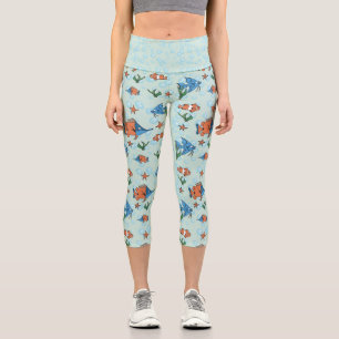 Leggings Capri Poisson Carton mignon