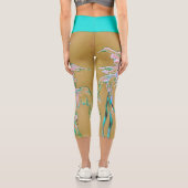 Leggings Capri Poisson tropical à queue en éventail Aquarelle (Verso)