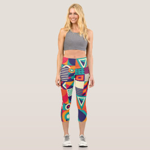 Leggings Capri Pop formes géométriques abstraites, motif transpar