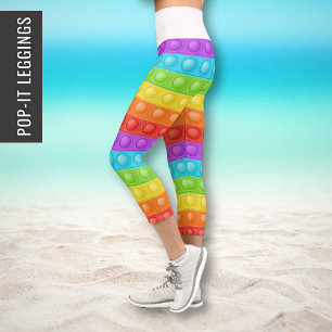 Leggings Capri Pop-it coloré Sport actif Stretch Pilates Yoga