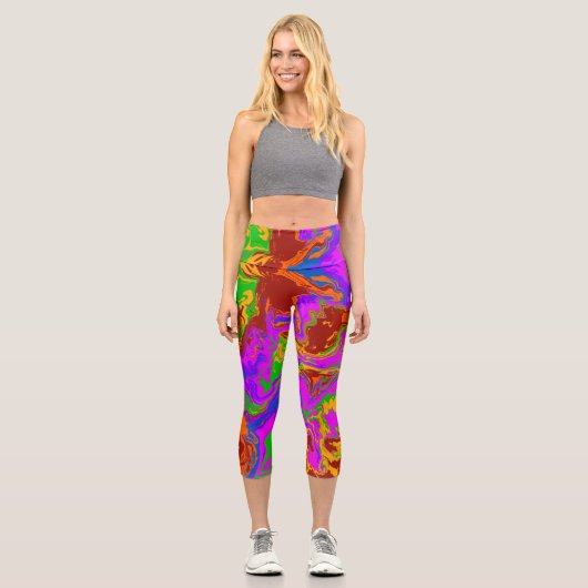 Leggings Capri Porridge de cerveau en Abstrait (Recto)