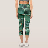 Leggings Capri Porte Vert Parties scintillant or Marbre Gemstone (Verso)