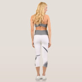 Leggings Capri Portrait de vache highland monogramme initial noir (Verso)