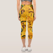 Leggings Capri Portrait féminin africain avec coucher de soleil (Verso)