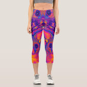 Leggings Capri possums australien à queue touffue psychédélique (Recto)