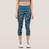 Leggings Capri Poster de animal bleu (Recto)