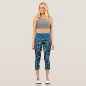 Leggings Capri Poster de animal bleu (Recto)