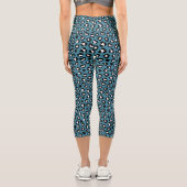 Leggings Capri Poster de animal, Léopard Bleu, Zones de Cheetah,  (Verso)